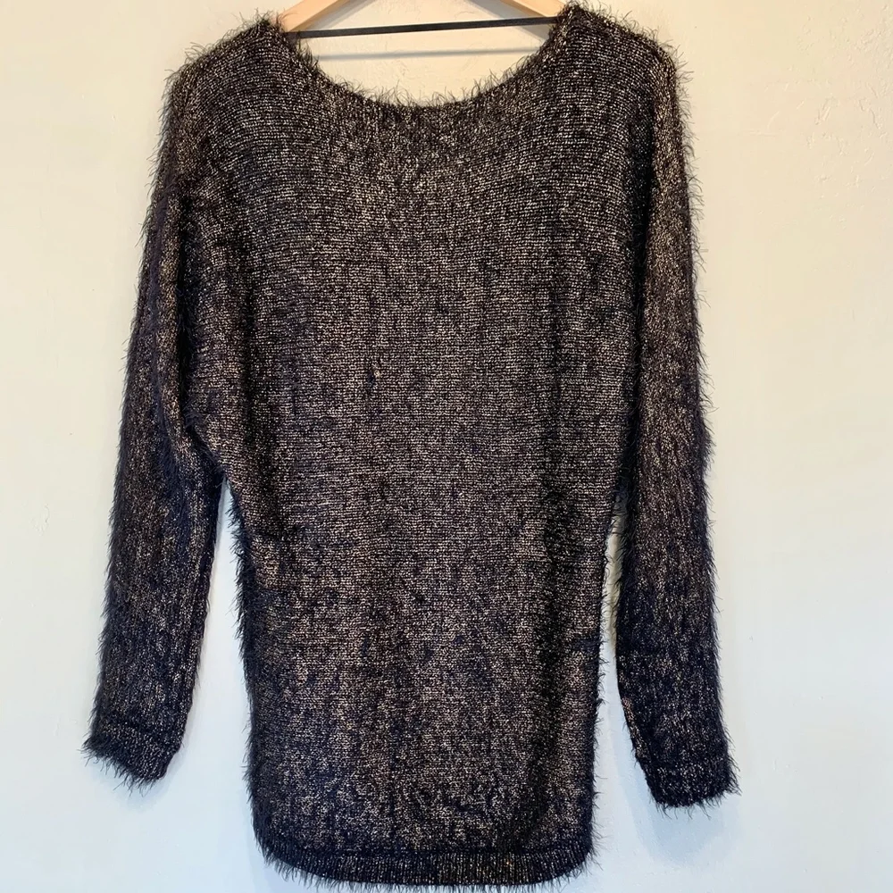 belldini | Gold Black Eyelash Luxe Tunic Sweater